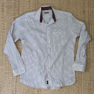 Van Heusen Men's Plaid Shirt with Burgundy